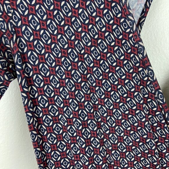 ASOS | Navy Red Tan Fitted Wrap Stretch Jumpsuit 4 - Picture 6 of 8